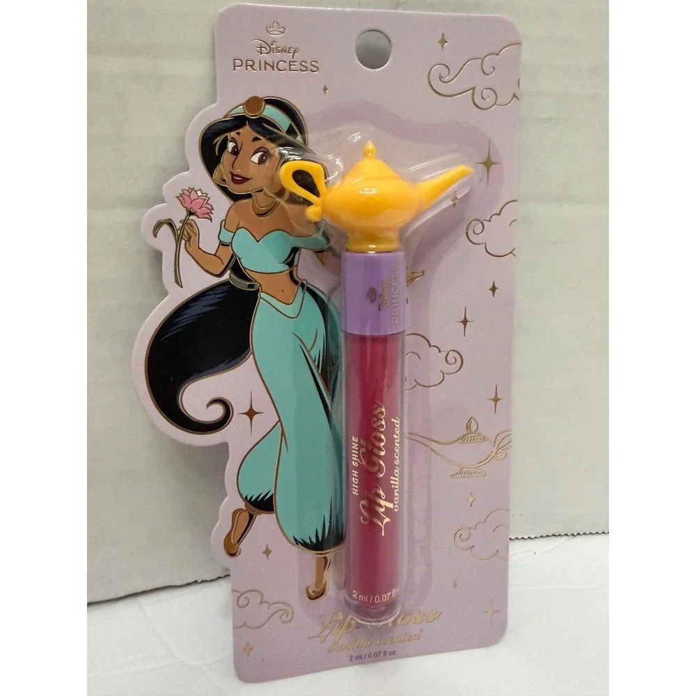 Disney Princess Jasmine Lip Gloss Vanilla Scented Genie Lamp Cap Pink High Shine